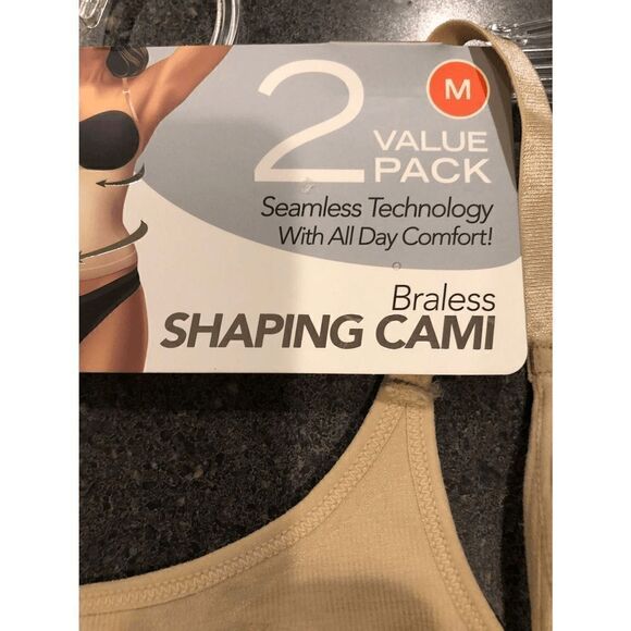 MEMOI braless shapewear cami top lot of 2 size  M - Picture 5 of 10